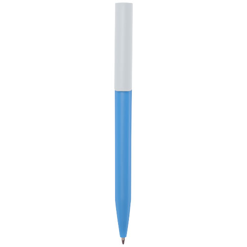 Stylo bille publicitaire en plastique recyclé Unix Vert d'eau